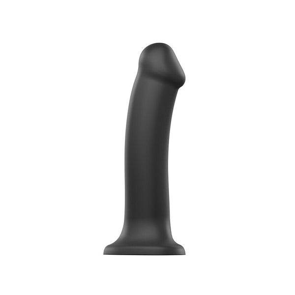 Strap On Me Silicone Dual Density Bendable Dildo Small Black 7 Inch