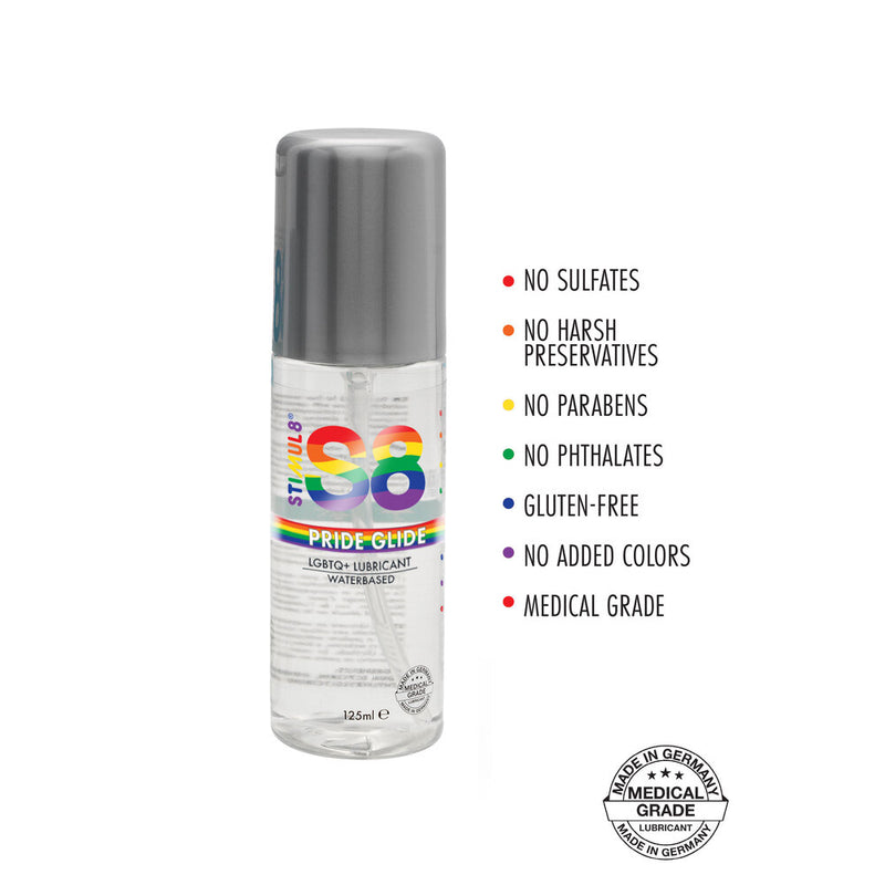 S8 Pride Glide Water-Based Lubricant 125ml
