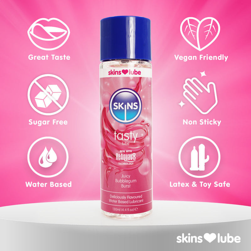 Skins Juicy Bubblegum Blast Water-Based Lubricant 130ml