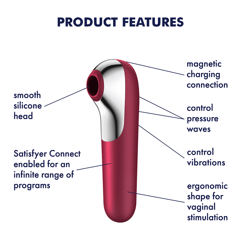 Satisfyer App Enabled Dual Love Clitoral Massager Red